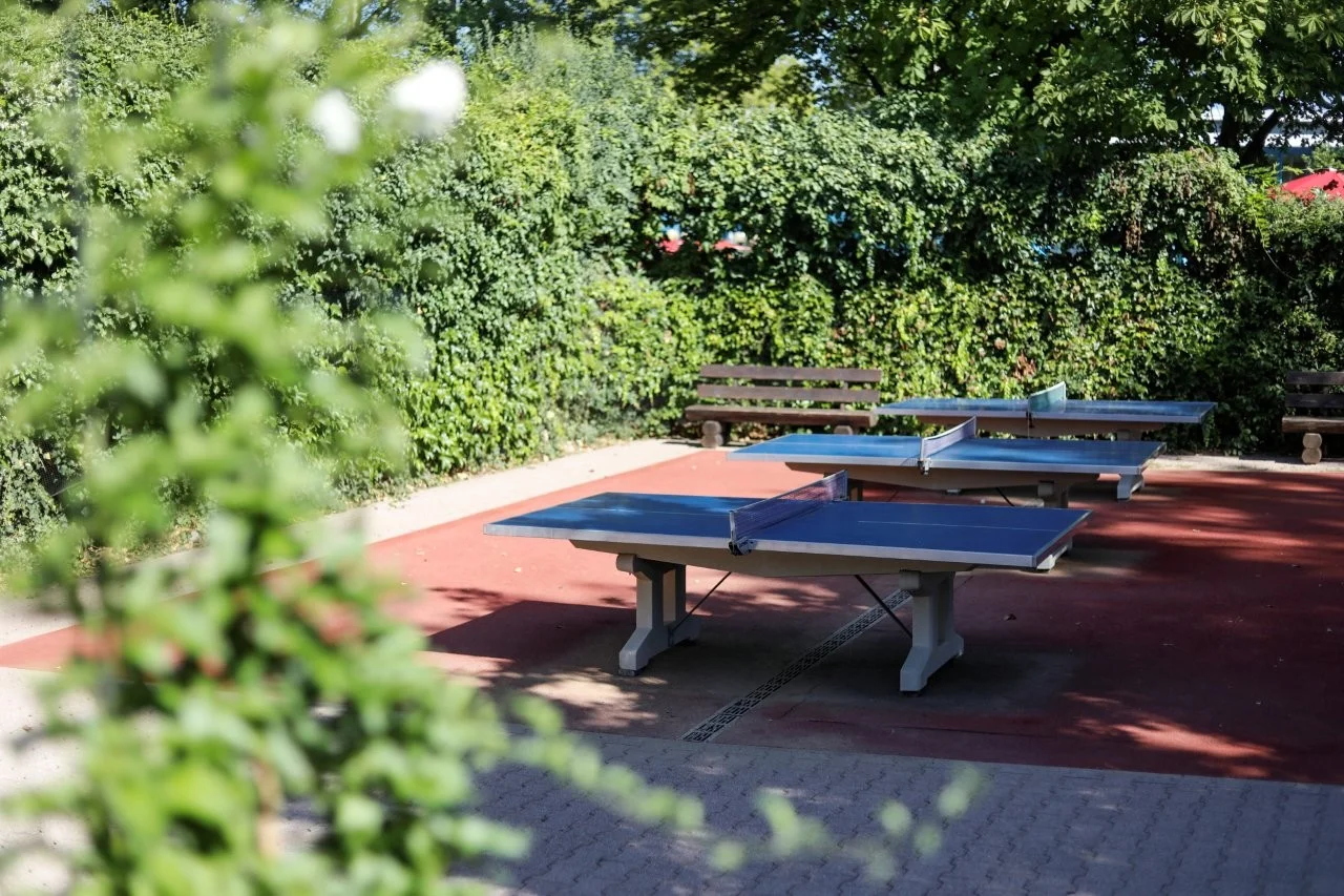 DAS LEUZE Tischtennis in der Sportanlage Tischtennis spielen in der grosszuegig angelegten Sportanlage im LEUZE